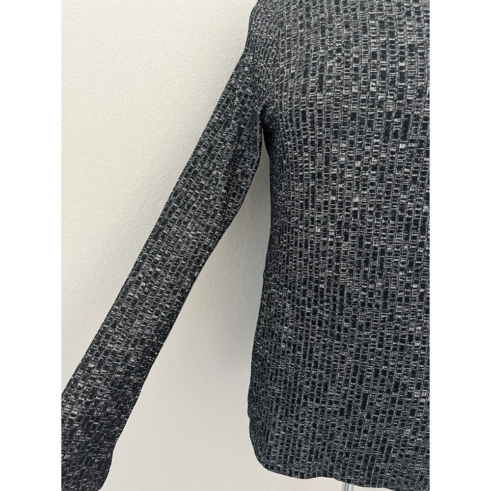 Zara Women's size medium top boat neck side vents New knit black & gray - Picture 3 of 6